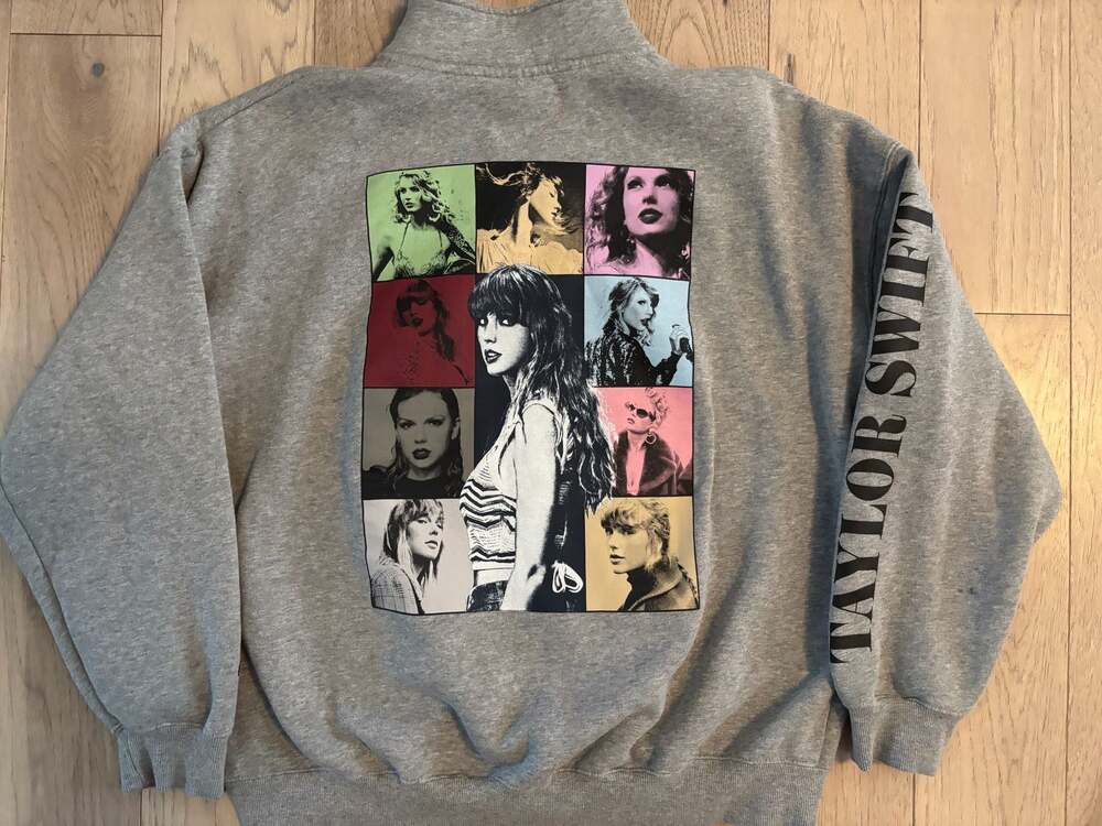 Rare Taylor Swift The Eras Tour Grey Quarter-Zip Sweatshirt Size L
